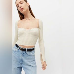 Urban Outfitters Juliet Portrait Neck ribbed sweater